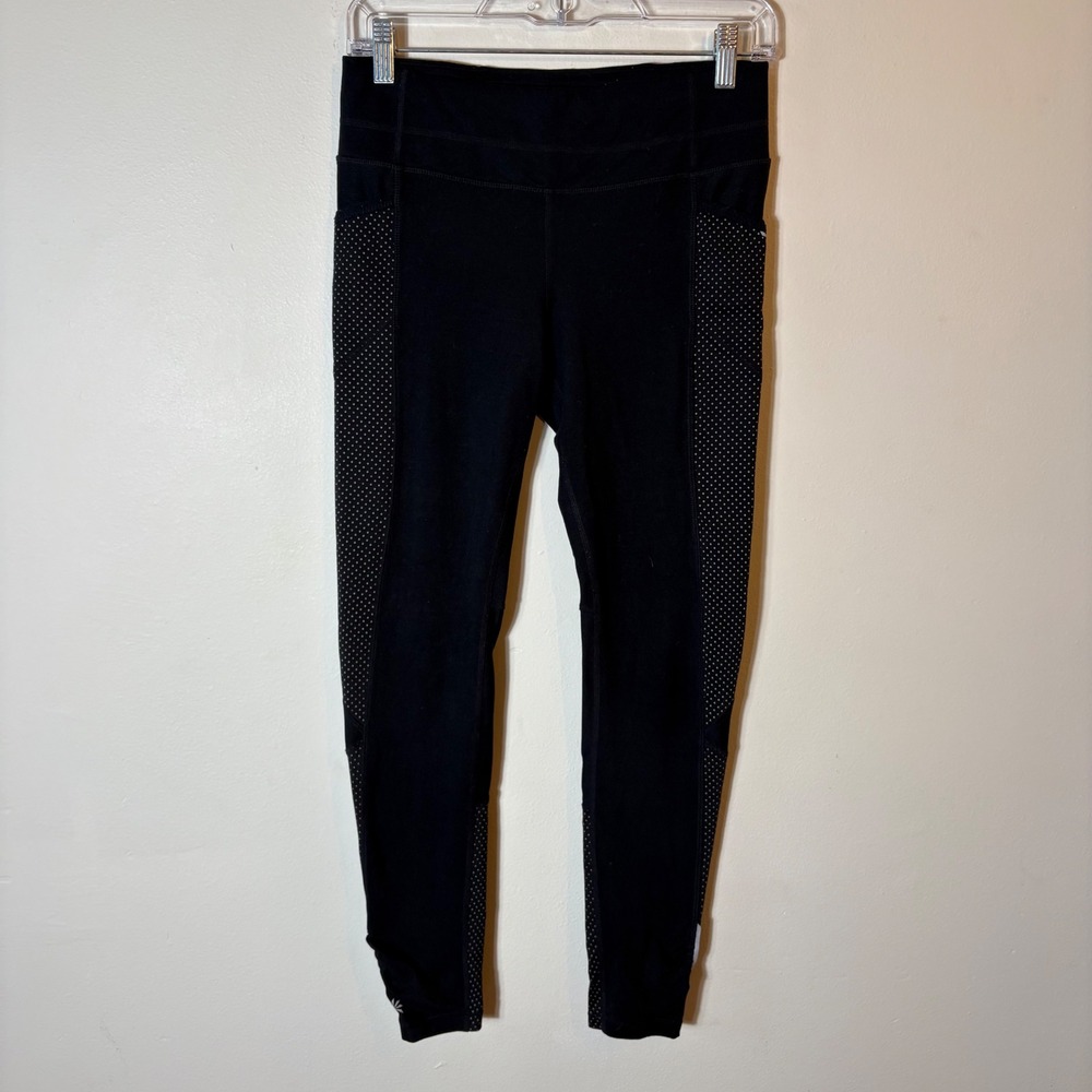 Athleta‎ Be Free Tight Women's Small Black Dot Mesh Leggings Size Small